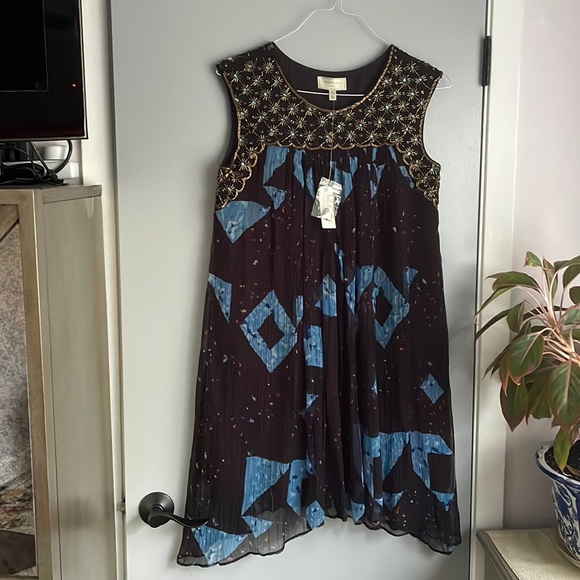 Robe Fille GB Girls Taille 14 - Noire Et Blanche à Perles Colorées - Sans Manches